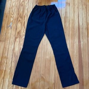 Black suede pant with side slit flare. Good condition size S